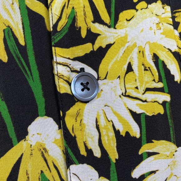 LOEWE Yellow/Black Daisy Floral Print 'Bowling' Shirt - Picture 8 of 10